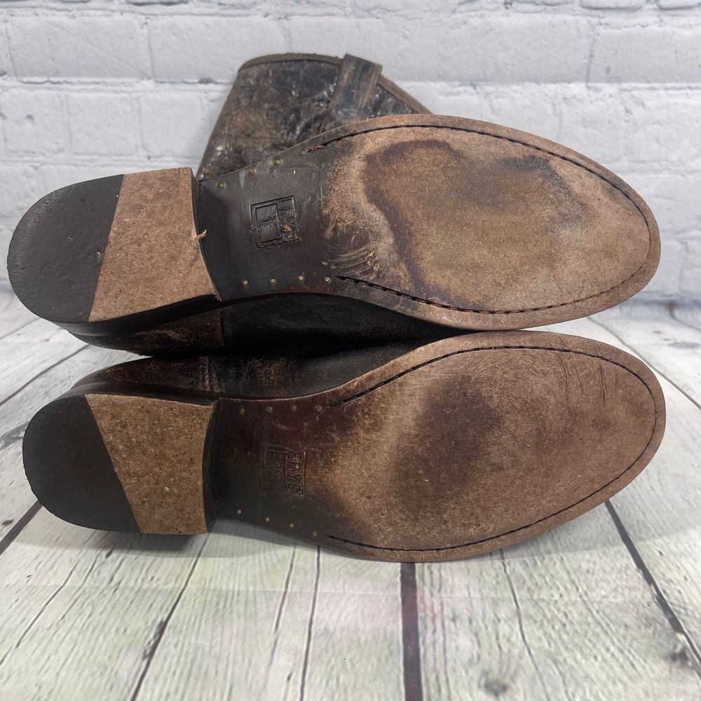 Frye Distressed Brown Ankle Boots - Picture 12 of 16